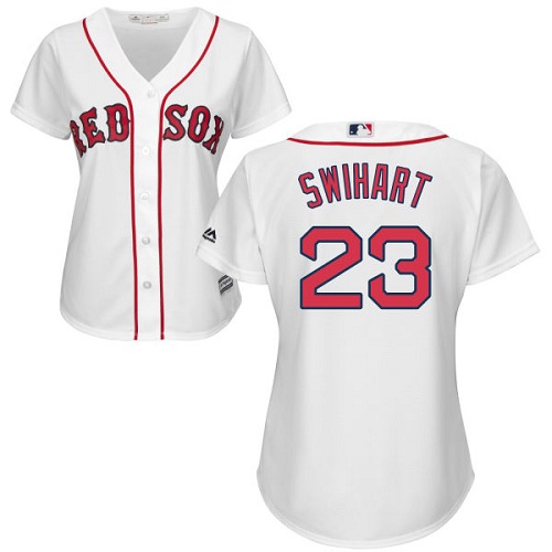 Red Sox #23 Blake Swihart White Home Women's Stitched MLB Jersey - Click Image to Close
